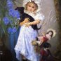 VICTORIAN CHILD GIRL DOLLS DACHSHUND DOG CANVAS PRINT