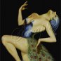 ART DECO GIRL PEACOCK COSTUME FEATHERS CANVAS ART - BIG