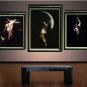 VINTAGE WITCH WICCA MOON GODDESS RISQUE CANVAS ART~ BIG
