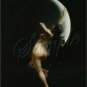 VINTAGE WITCH WICCA MOON GODDESS RISQUE CANVAS ART~ BIG