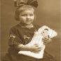 VINTAGE GIRL BOW ANTIQUE DOLL PHOTO CANVAS ART PRINT
