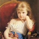 VINTAGE CHILD GIRL ANTIQUE DOLL CANVAS ART PRINT LARGE