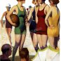 VINTAGE FRENCH RISQUE BATHING BEAUTY PHOTO CANVAS PRINT