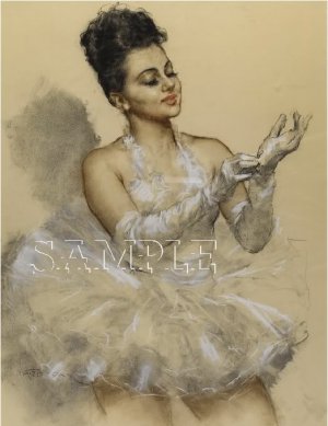 VINTAGE BALLET BALLERINA DANCER DANCE CANVAS ART PRINT