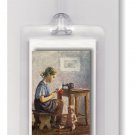 CHILD ANTIQUE DOLL SEAMSTRESS SEWING - 2 LUGGAGE TAGS