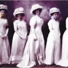 VINTAGE WOMEN HATS GOWN BRIDES PHOTO CANVAS ART