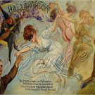 VINTAGE WITCH DANCE HALLOWEEN WICCA CANVAS ART PRINT
