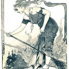 ART NOUVEAU WITCH WICCA PAGAN ILLUSTRATION CANVAS PRINT