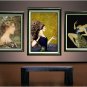 ART DECO GIRL PEACOCK HEADDRESS HAT CANVAS PRINT LARGE