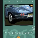 1963 CORVETTE STINGRAY CLASSIC CAR CANVAS ART PRINT