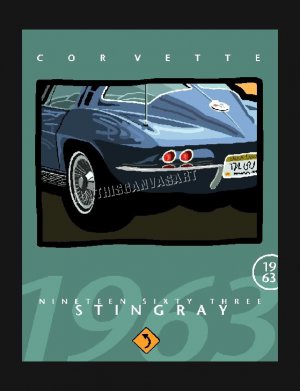 1963 CORVETTE STINGRAY CLASSIC CAR CANVAS ART PRINT