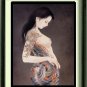 JAPANESE NUDE BEAUTY MODEL TATTOO BODY ART CANVAS PRINT