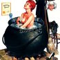 WITCH HALLOWEEN PIN-UP GIRL WICCA CANVAS ART PRINT- BIG