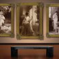 VINTAGE NUDE LADY WINDOW SEPIA CANVAS ART PRINT- LARGE