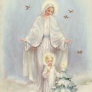 VINTAGE JESUS CHILD GUARDIAN ANGEL CANVAS PRINT- LARGE