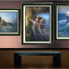 VINTAGE SEA NYMPH NAIADS SIREN FANTASY CANVAS ART PRINT