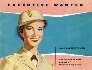 WWII ARMY WOMENS CORP WAC RECRUITING CANVAS ART PRINT