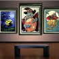 VINTAGE WITCH WICCA HALLOWEEN PUMPKIN CANVAS ART PRINT
