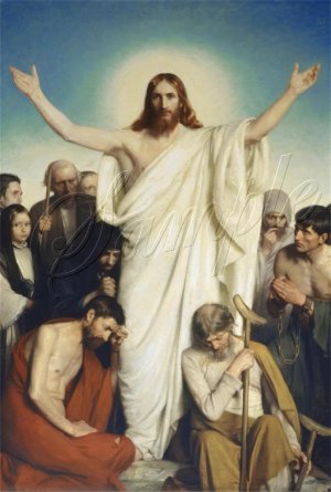 VINTAGE JESUS CHRIST COME UNTO ME CHRISTIAN CANVAS ART