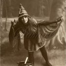 VINTAGE WITCH HALLOWEEN WICCA COSTUME CANVAS ART- LARGE