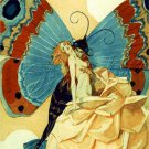 ART DECO BUTTERFLY MAN ROSE LADY EROTIC CANVAS ART BIG