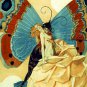 ART DECO BUTTERFLY MAN ROSE LADY EROTIC CANVAS ART BIG