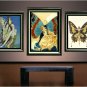ART DECO BUTTERFLY MAN ROSE LADY EROTIC CANVAS ART BIG