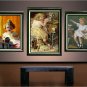VINTAGE CHILD GIRL SEWING MACHINE DOLL CANVAS ART LARGE