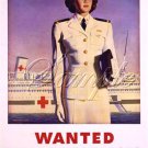 VINTAGE NAVY NURSE OFFICER SHIP RECRUITMENT CANVAS ART