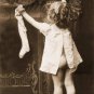 VINTAGE CHRISTMAS CHILD TUSH STOCKING CANVAS ART PRINT