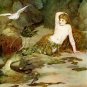 VINTAGE MERMAID SIREN NYMPH FANTASY CANVAS ART PRINT