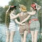 VINTAGE FRENCH RISQUE BATHING FLAPPER TINT CANVAS PRINT