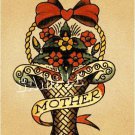 VINTAGE TATTOO FLASH FLOWER BOUQUET MOTHER CANVAS ART