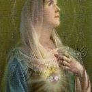 VINTAGE SACRED IMMACULATE HEART MARY CANVAS ART LARGE
