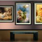 VINTAGE PRETTY WITCH FLYING CUPID MOON CANVAS ART PRINT