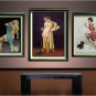 VINTAGE CALENDAR GIRL CAT KITTEN RISQUE CANVAS PRINT