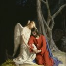 VINTAGE JESUS ANGEL RELIGIOUS GETHSEMANE CANVAS ART-BIG