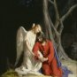 VINTAGE JESUS ANGEL RELIGIOUS GETHSEMANE CANVAS ART-BIG