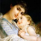 VINTAGE MOTHER CHILD HUGS LOVE LACE CANVAS ART PRINT
