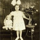 VINTAGE CHILD GIRL ANTIQUE DOLL PHOTO CANVAS ART PRINT
