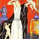 ART DECO POCHOIR CHERUBS LADY FASHION CANVAS PRINT-BIG