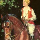 VINTAGE COWGIRL HORSE PIN-UP GIRL SQUIRREL CANVAS PRINT