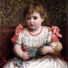 VICTORIAN CHILD GIRL ANTIQUE DOLL PORTRAIT CANVAS ART