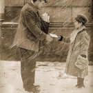 VINTAGE CHRISTMAS BOY POSTMAN LETTER SANTA CANVAS PHOTO