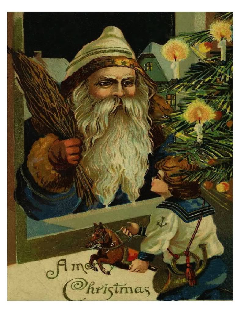 VINTAGE CHRISTMAS BOY POSTMAN LETTER SANTA CANVAS PHOTO