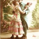 ART DECO LOVERS KISS SOLDIER ROMANCE CHIC CANVAS PRINT