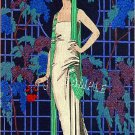 ART DECO POCHOIR FRENCH FASHION CANVAS PRINT LARGE