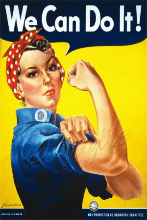 WWII ROSIE THE RIVETER WE CAN DO IT CANVAS PRINT LARGE