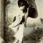 VINTAGE GEISHA GIRL UMBRELLA COSTUME PHOTO CANVAS PRINT