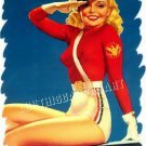VINTAGE NAVY SAILOR SEXY PIN-UP GIRL CANVAS ART PRINT
